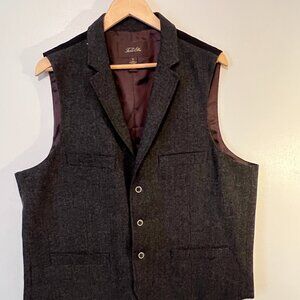 Men's Tasso Elba Vest w/ Lapel, Size XL, Blend, 4 Button